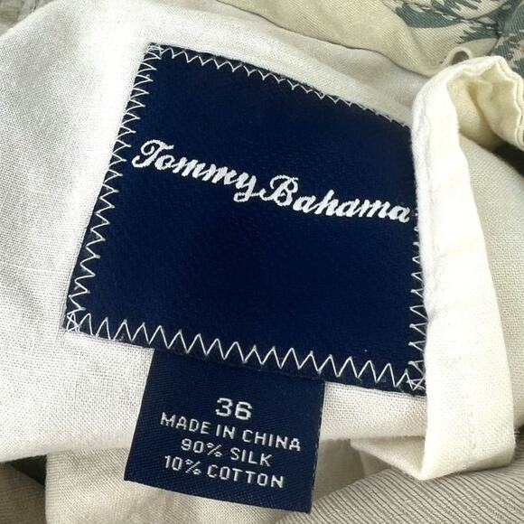 Tommy Bahama | 36 | Havana Herringbone Silk-Blend 9 In Inseam Flat Front Shorts - Picture 3 of 7